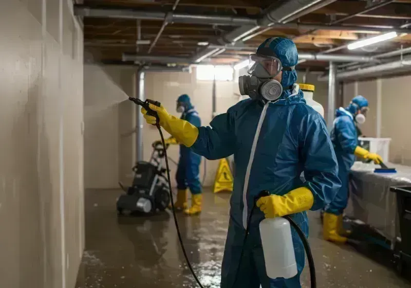 Basement Sanitization and Antimicrobial Treatment process in Empire, CA